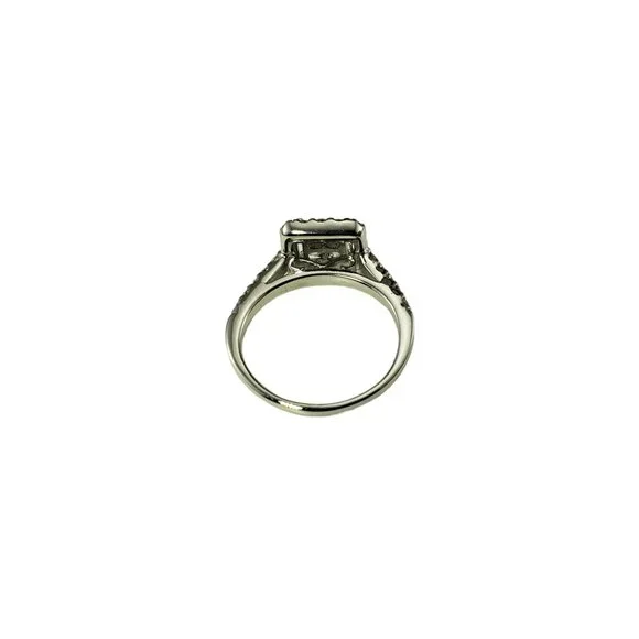 14K White Gold Diamond Cluster Engagement Ring Size 5.5-5.75 #16338